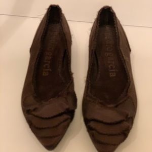 Designer Pedro Garcia Brown Ballet Flats